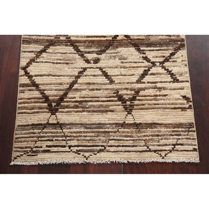 Contemporary Oriental Wool Gabbeh Kashkoli Area Rug Handmade Carpet - 3'2" x 4'11"