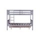 preview thumbnail 18 of 18, Full over Full Rubber Wood Bunk Bed with 2 Drawers,Convertible into 2 Full Beds,Ladder and Safety Guardrails