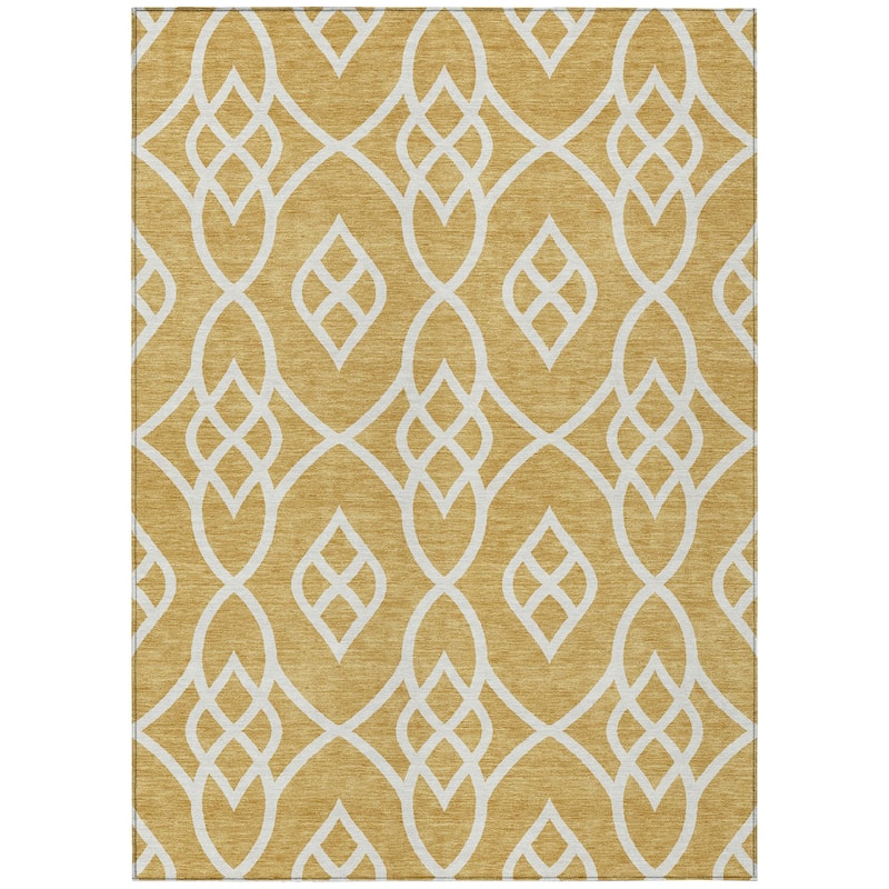 Machine Washable Indoor/ Outdoor Chantille Modern Trellis Rug