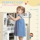 preview thumbnail 7 of 7, Qaba Ultra-Big Corner Kids Kitchen Playset with Sound Effects, Wooden Play Kitchen with Stainless Steel Cooking Toys