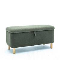 Upholstered Storage Ottoman and Entryway Bench, Dark Green - Bed Bath ...