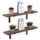 Handmade Rustic Wood Floating Shelves with L Brackets (Set of 2) - 24" x 5.5" - Reclaimed