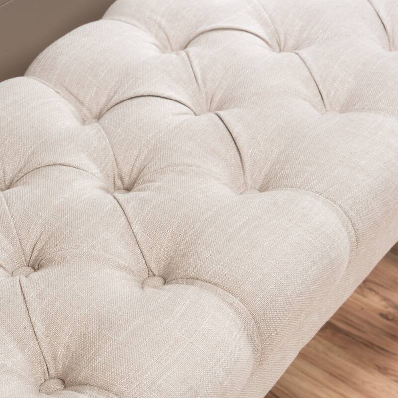 Scarlette Tufted Fabric Ottoman Bench by Christopher Knight Home - 41.00" L x 17.25" W x 16.75" H