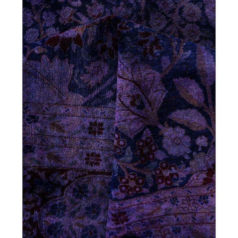 Overdyed One-of-a-Kind Hand-Knotted Area Rug - Purple - 9' 1" x 12' 5"