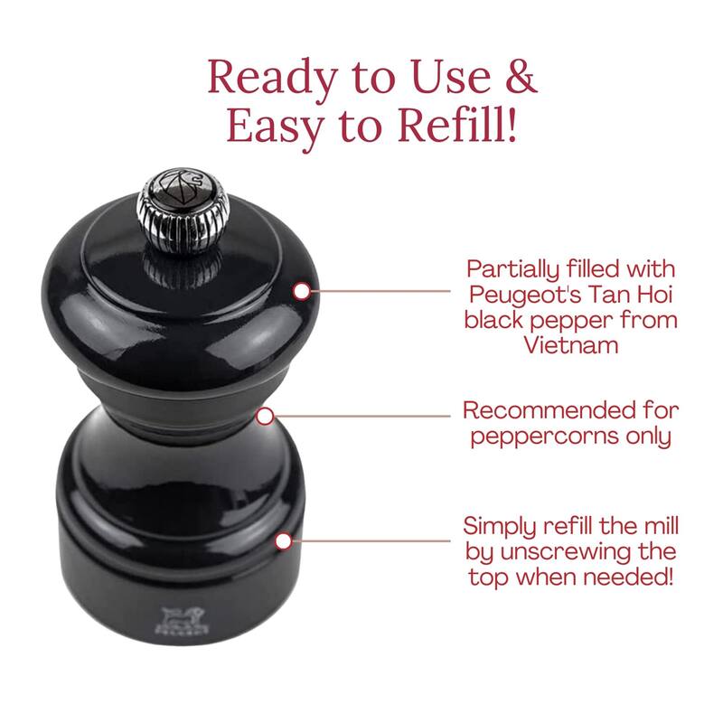 Peugeot Bistro Pepper and Salt Mill Set - 10cm - 4in.