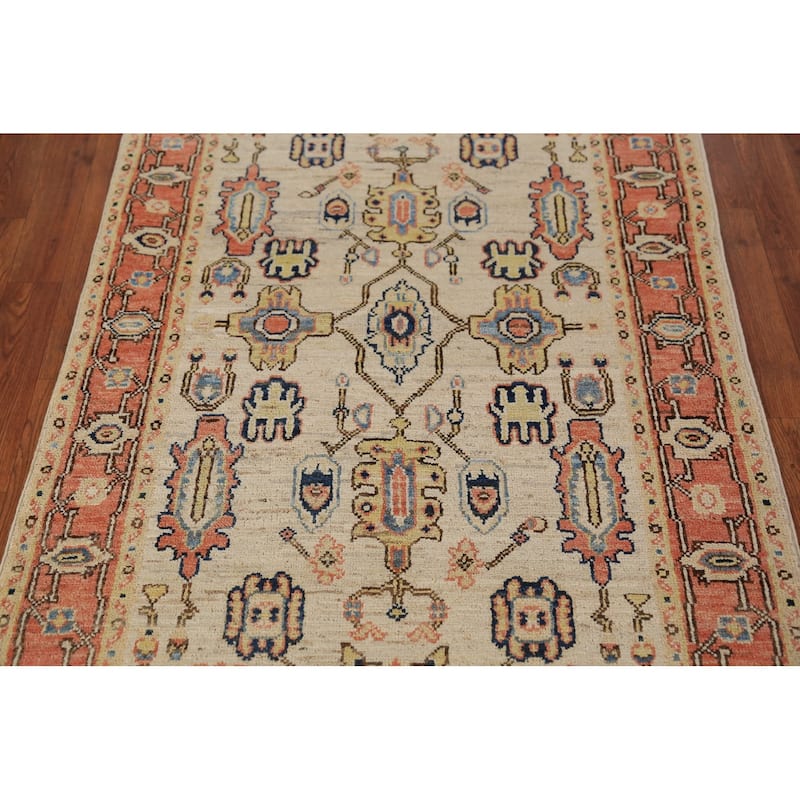 Vegetable Dye Heriz Serapi Oriental Rug Hand-Knotted Foyer Wool Carpet - 3'4"x 5'0"