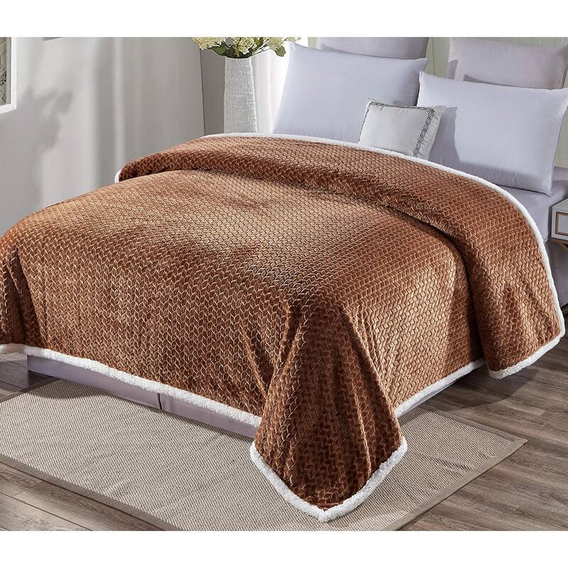 Home Essentials by Décor&More Braided Sherpa Blanket Bed Bath