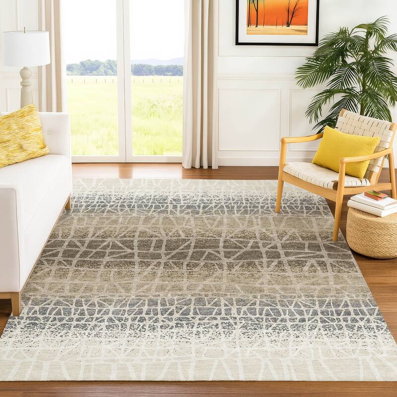 Machine Washable Indoor/ Outdoor Boho Global Chantille Rug