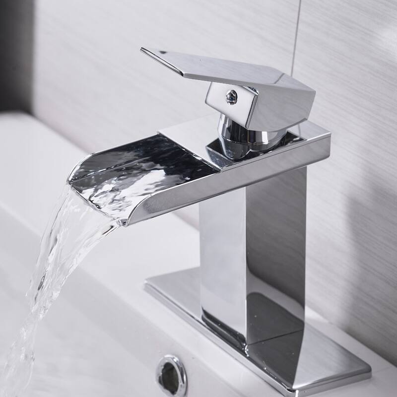 Waterfall Single Hole Chrome Bathroom Faucet - Chrome