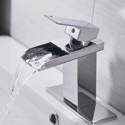 Waterfall Single Hole Chrome Bathroom Faucet
