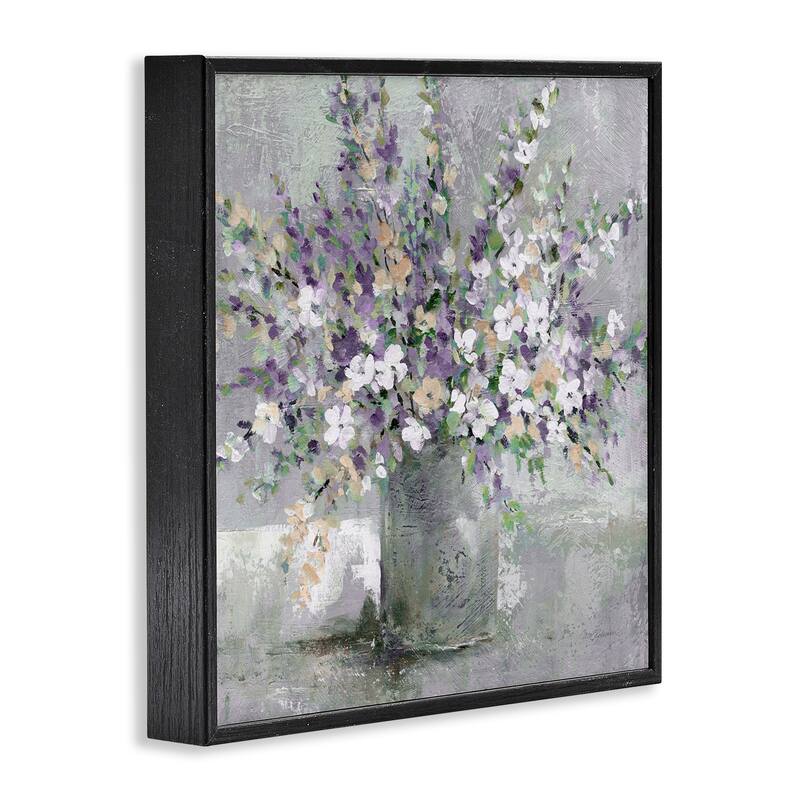 Stupell Blossoming Aster Flower Bouquet Soft Purple Bouquet Painting Framed Giclee Texturized Art by Carol Robinson