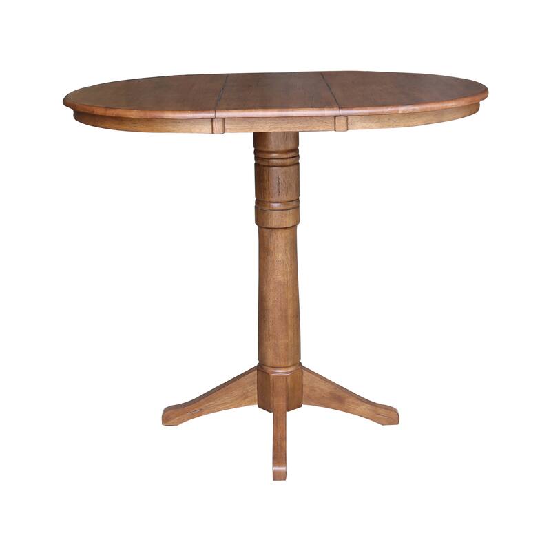 36" Round Top Pedestal Table with 12" Leaf