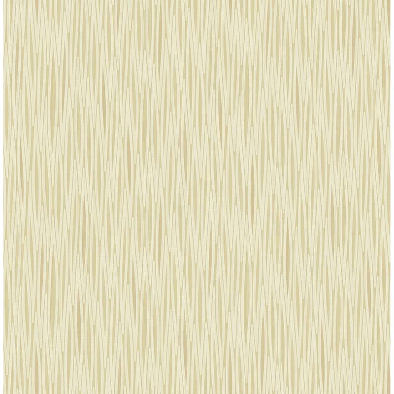 Seabrook Designs Nanda Geometric Stria Unpasted Wallpaper - 20.5 in. W x 33 ft. L - Metallic Sand & Tan