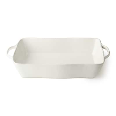 Certified International Linen Cream Large Rectangular Baker 16" x 10.25" x 3"