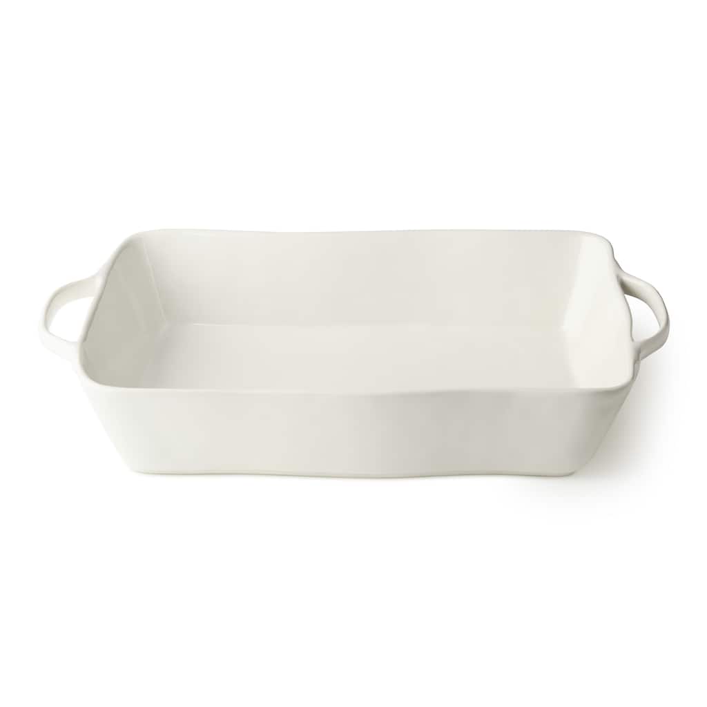 Certified International Linen Cream Large Rectangular Baker 16" x 10.25" x 3"