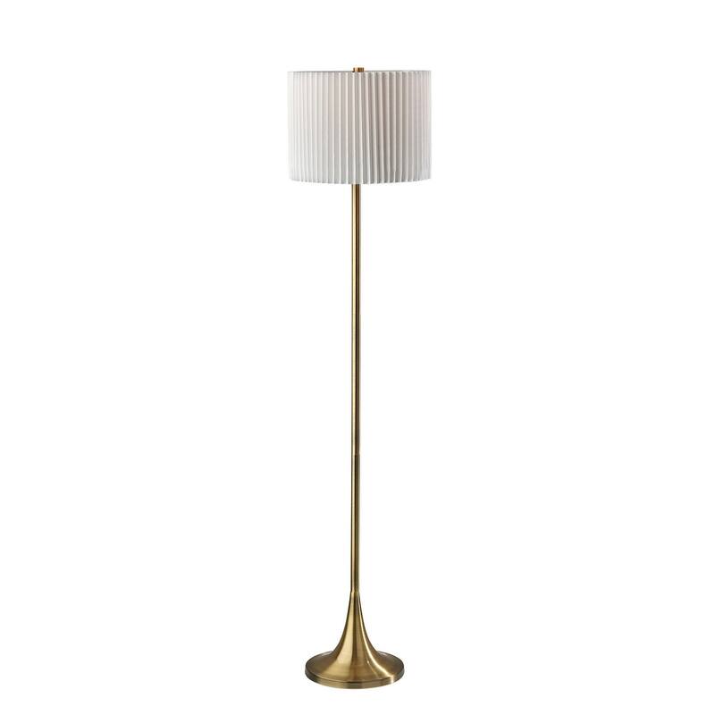 Eli Floor Lamp- Black - Antique Brass