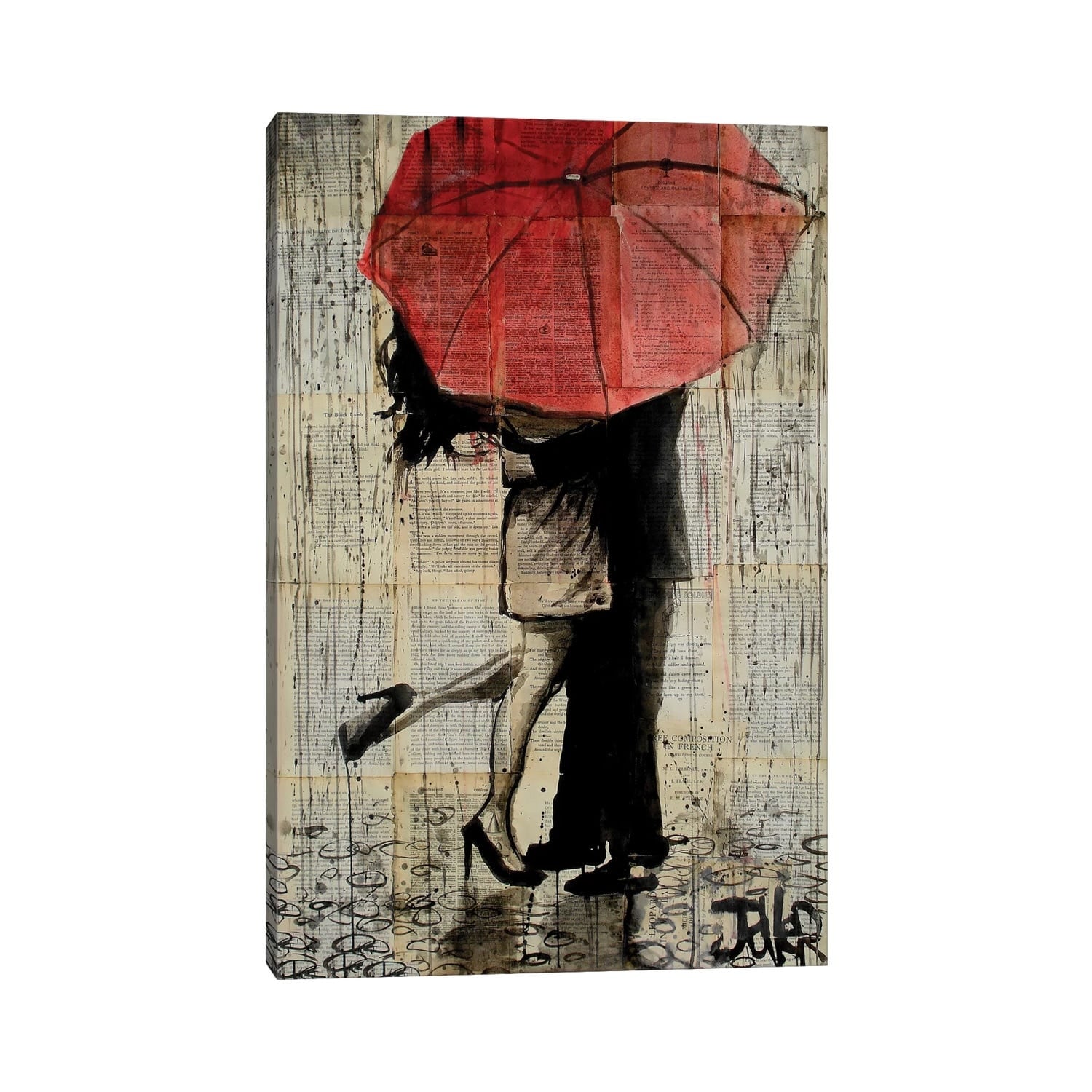 iCanvas "Red Umbrella" by Loui Jover Canvas Print
