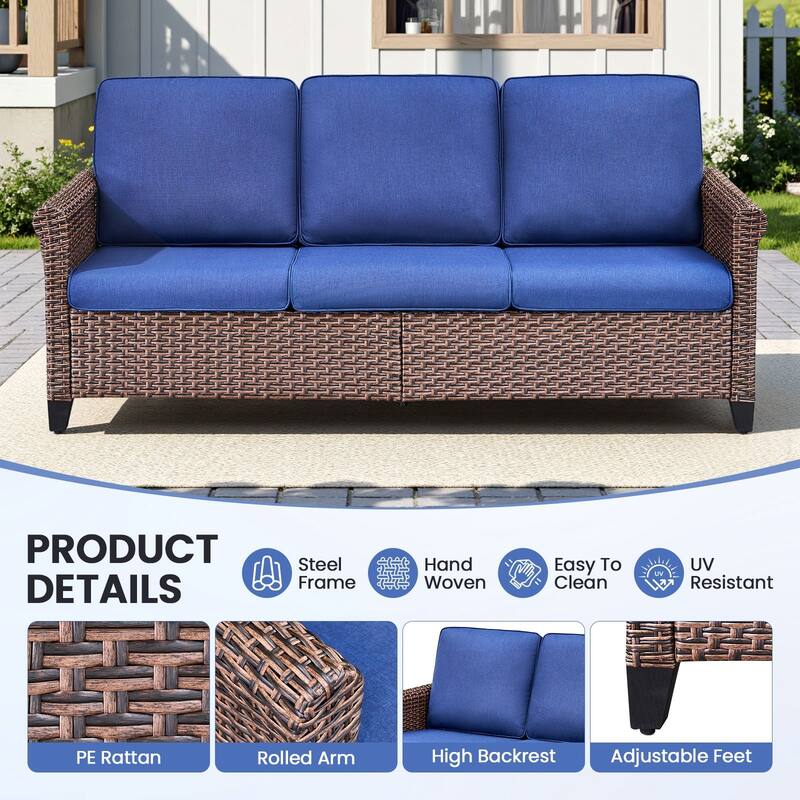 Pocassy Outdoor Sofa Swivel Chairs Patio Chair Funiture Set