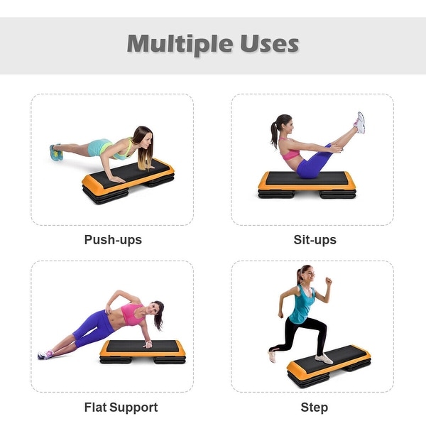 Aerobic Stepper 27″ Cardio Platform Fitness Step 4″ 6″ Workout Exercise Risers