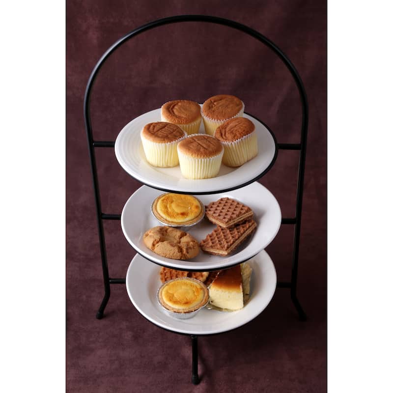 Creative Home Iron Works 3-Tier Metal Dessert Rack, Cake Stand, Dessert Cupcake Tea Party Serving Platter Stand