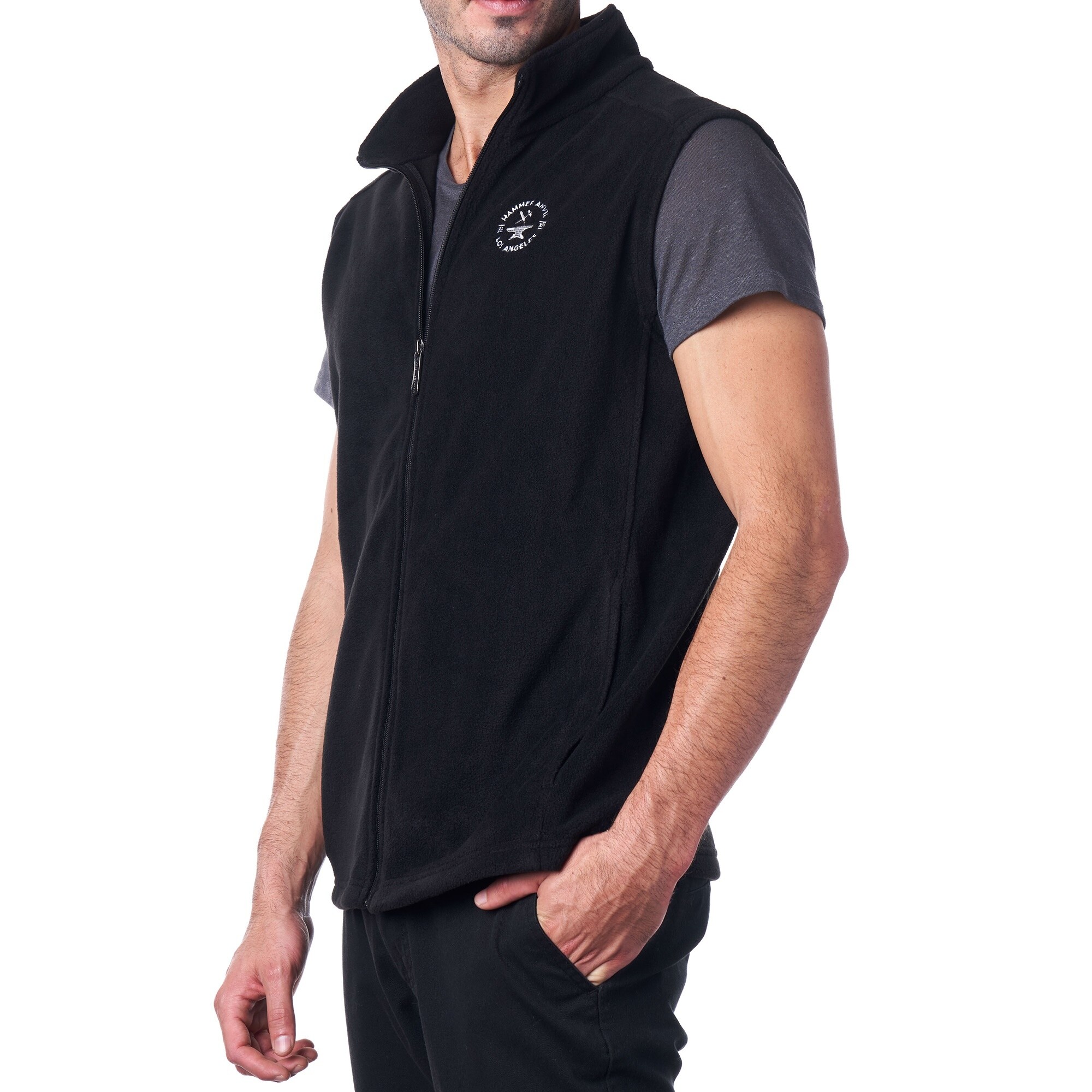vest jacket with short sleeve shirt