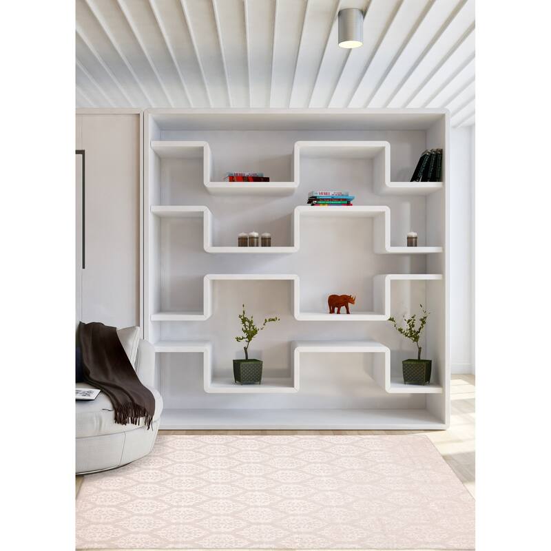 ECARPETGALLERY Hand Loomed Elysian Light Grey Viscose, Wool Rug - 8'1 x 11'7