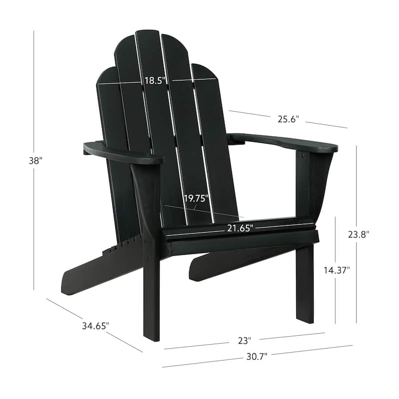 Scully Black Acacia Wood Outdoor Adirondack Chair