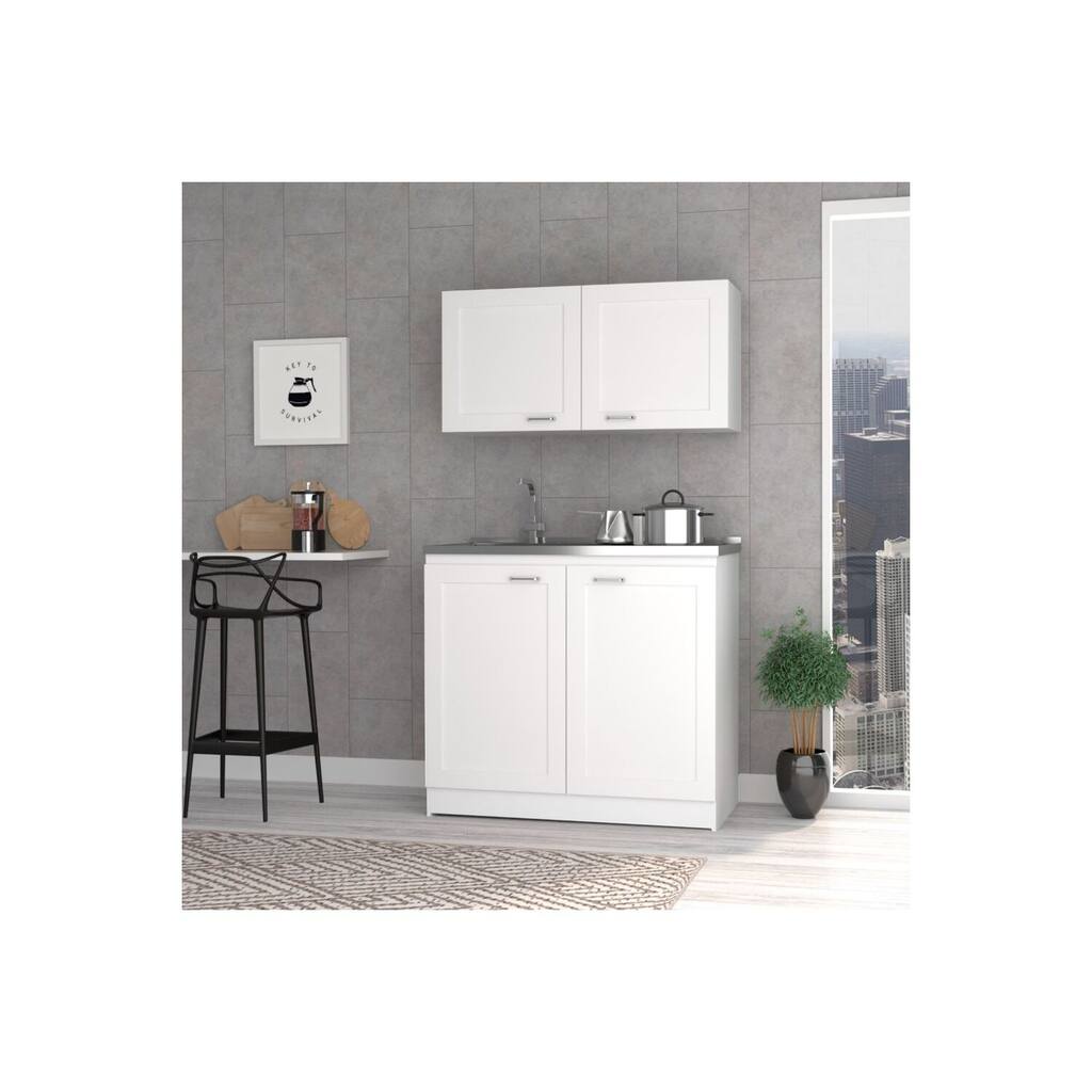 Two-Piece Cabinet Set with Spacious Storage Compartments for Home, Office or Utility Organization - 39.3