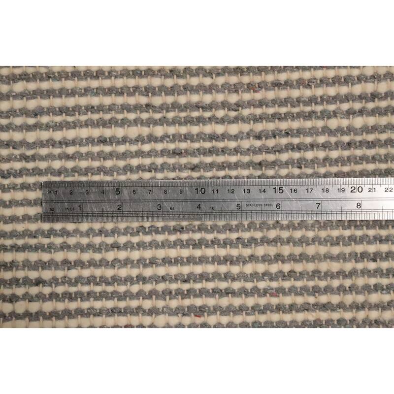 Hand Knotted Oriental 100% Wool Carpet Modern Geometric Greys & Charcoal Modern Gotti Design Area Rug - 7' 6'' X 4' 9''