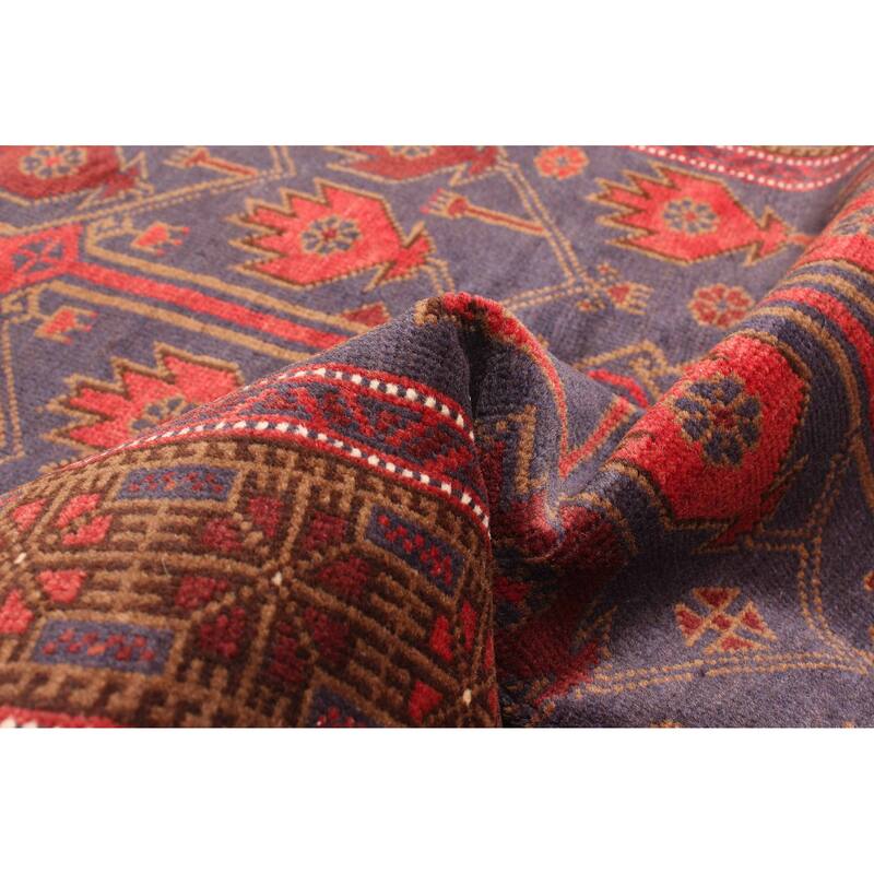 ECARPETGALLERY Hand-knotted Teimani Dark Navy Wool Rug - 2'7 x 4'10