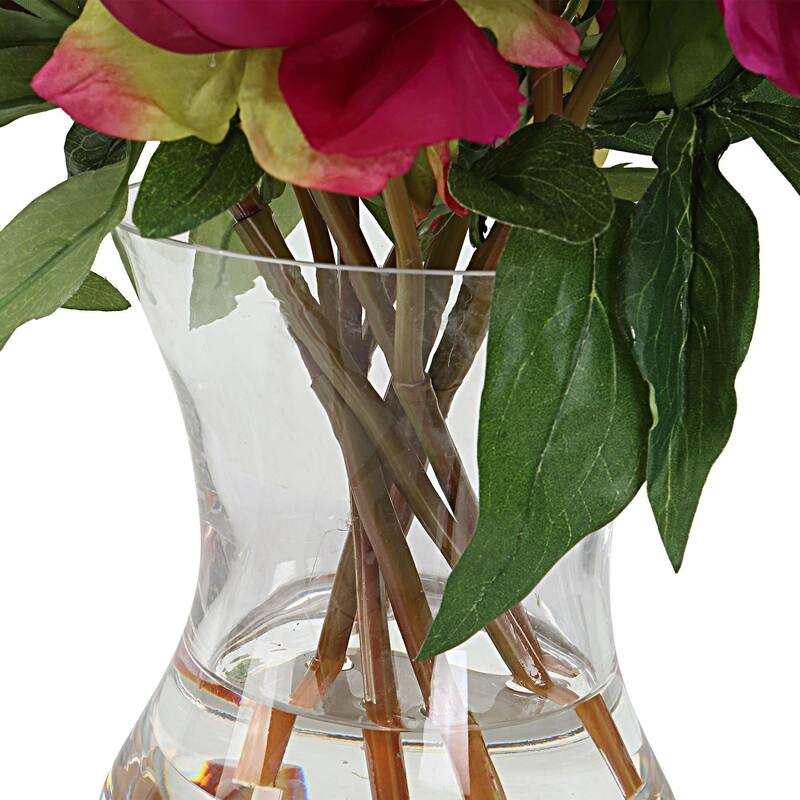 Uttermost 60195 Prima Peony 12-1/2", Artificial Plant Glass Vase