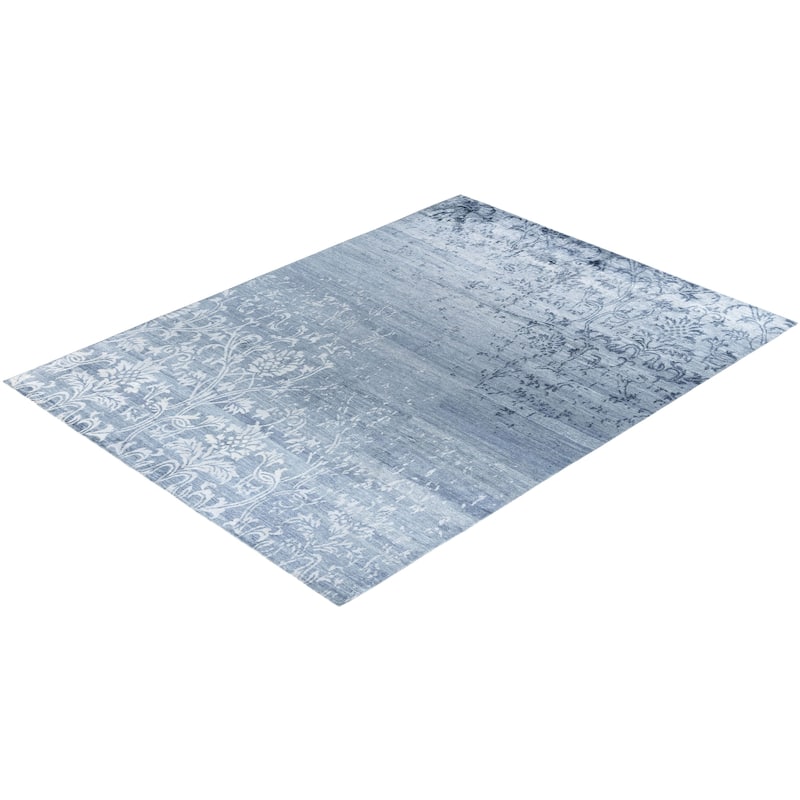 Modern One-of-a-Kind Hand-Knotted Area Rug - Gray, 9' 2" x 12' 2" - 9' 2" x 12' 2"