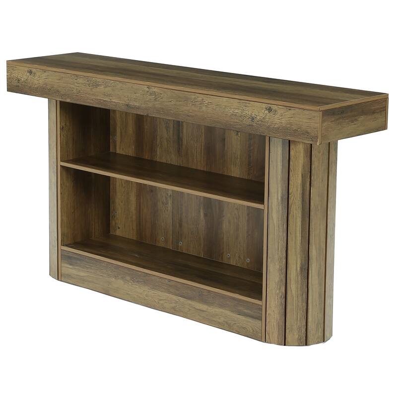 3-Tier Bar Table, 63-Inch Home Bar Unit, Pub Table with Storage Shelves for Living Room, Bistro, Dining Room