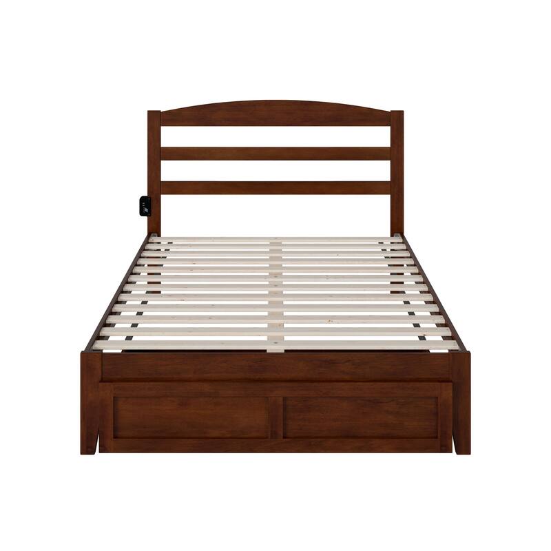 AFI Warren Platform Bed with Foot Drawer and Charging Station