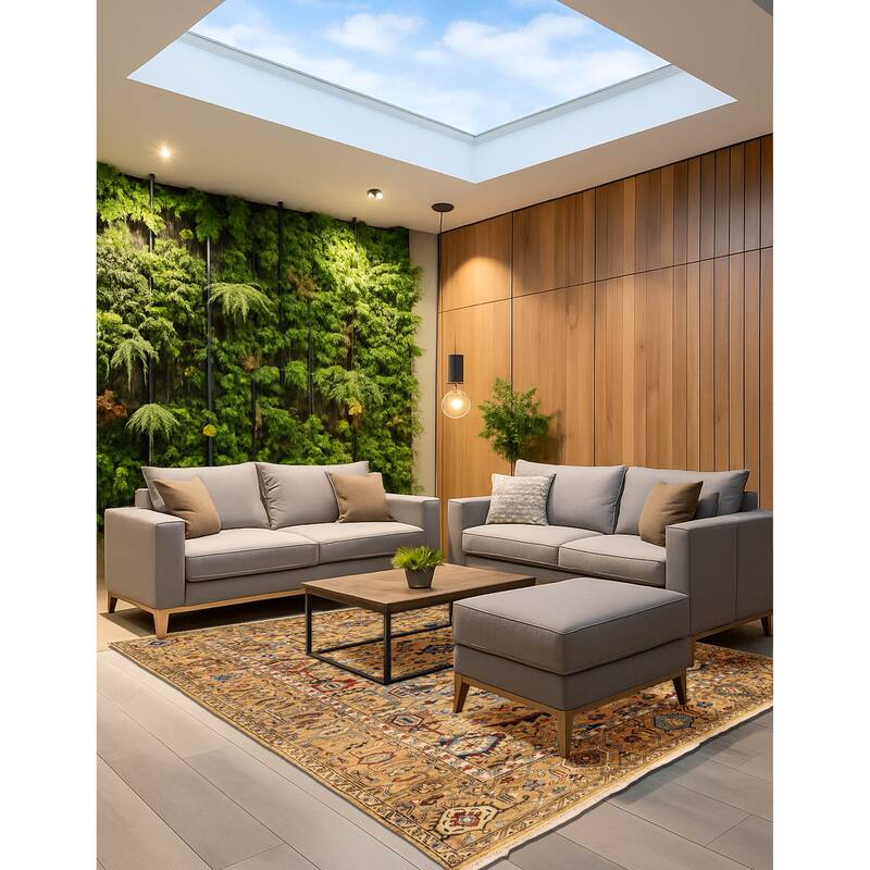 ECARPETGALLERY Hand-knotted Jules Sultane Khaki Wool Rug - 7'8 x 9'10