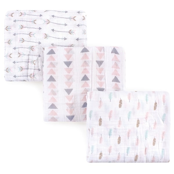 slide 1 of 1, Luvable Friends Baby Girl Muslin Cotton Swaddle Blanket, Girl Arrow, One Size - Girl Arrow - One Size One Size - Girl Arrow
