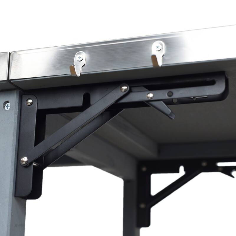 Christopher Knight Home - 54.33" Solid Wood Mobile Outdoor Kitchen Cart with Stainless Steel Top & Spice Rack & Lockable Wheels