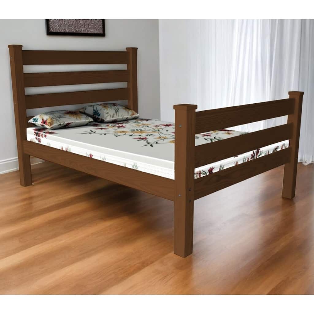 HomeRoots Brown Solid Wood Full Bed Frame