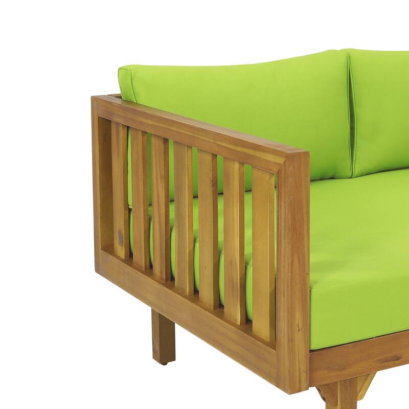 Christopher Knight Home - Claremont 3-Seater Daybed + Acacia Wood Table Patio Furniture Set