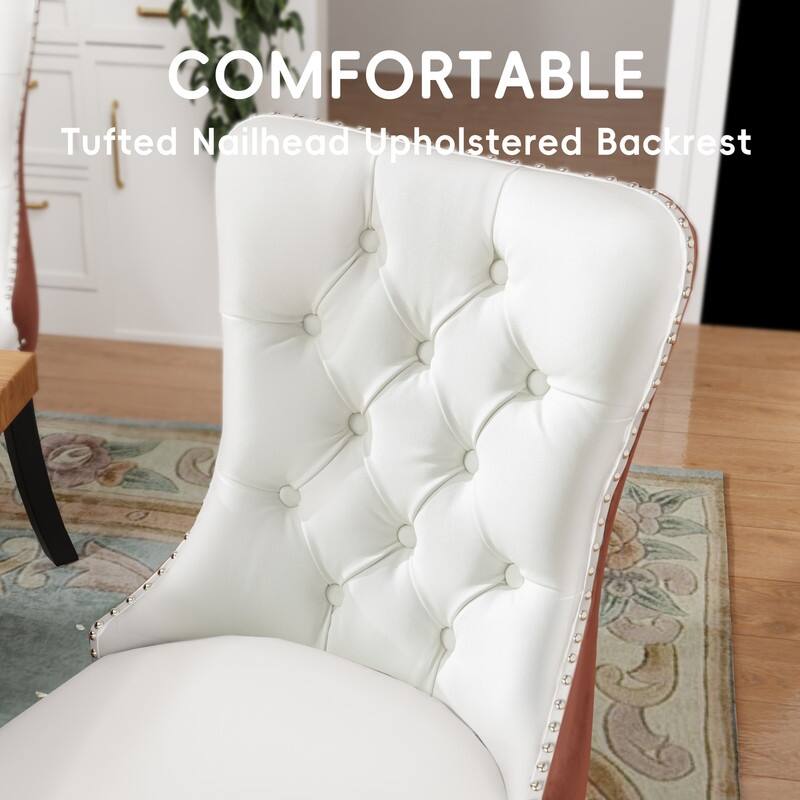 Tufted Naliheads Solid Wood Upholstered Dining Chairs Set of 8