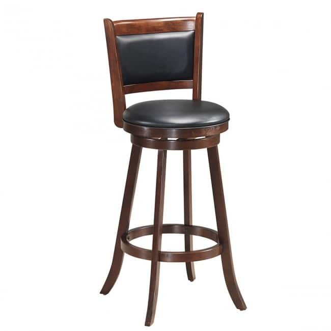 Set of 2 29" Swivel Bar Height Stool Wood Dining Chair Barstool - 17.5" x 19" x 42"(W x D x H)