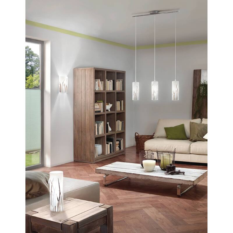 Eglo Rivato 3-light Chrome Multi Light Pendant with White and Chrome Décor