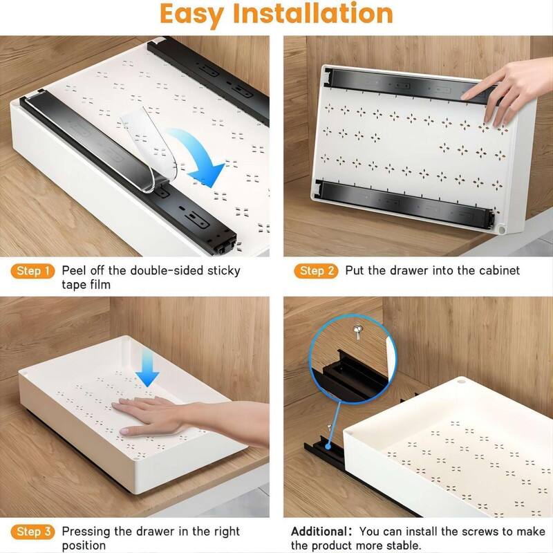 Pull Out Cabinet Organizer, White