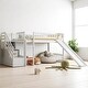 preview thumbnail 4 of 16, Twin Size Loft Bed with Slide, Staircase Storage Drawers, Convertible Ladder, and Guardrails, No Box Spring Needed White