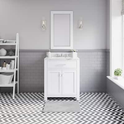 Water Creation Madison 30-inch Solid White Single Sink Bathroom Vanity