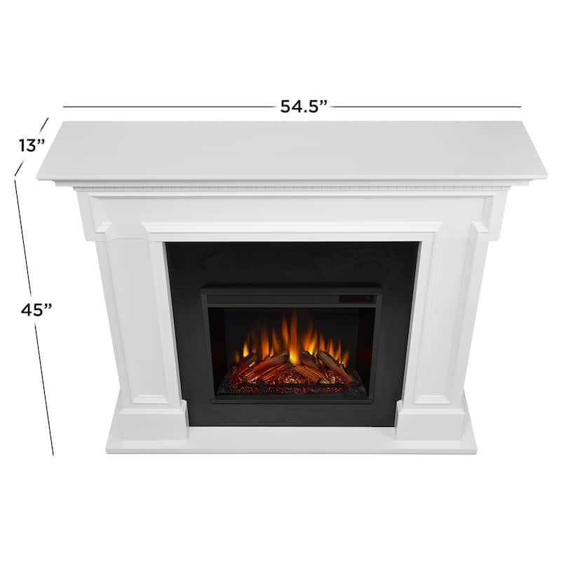 Thayer 55" White Electric Fireplace by Real Flame