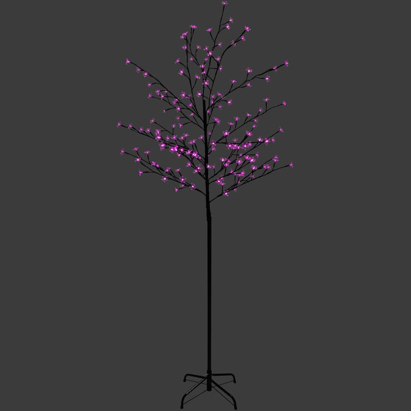 6' Pre-Lit Pink LED Light Sakura Cherry Blossom Flower Artificial Tree