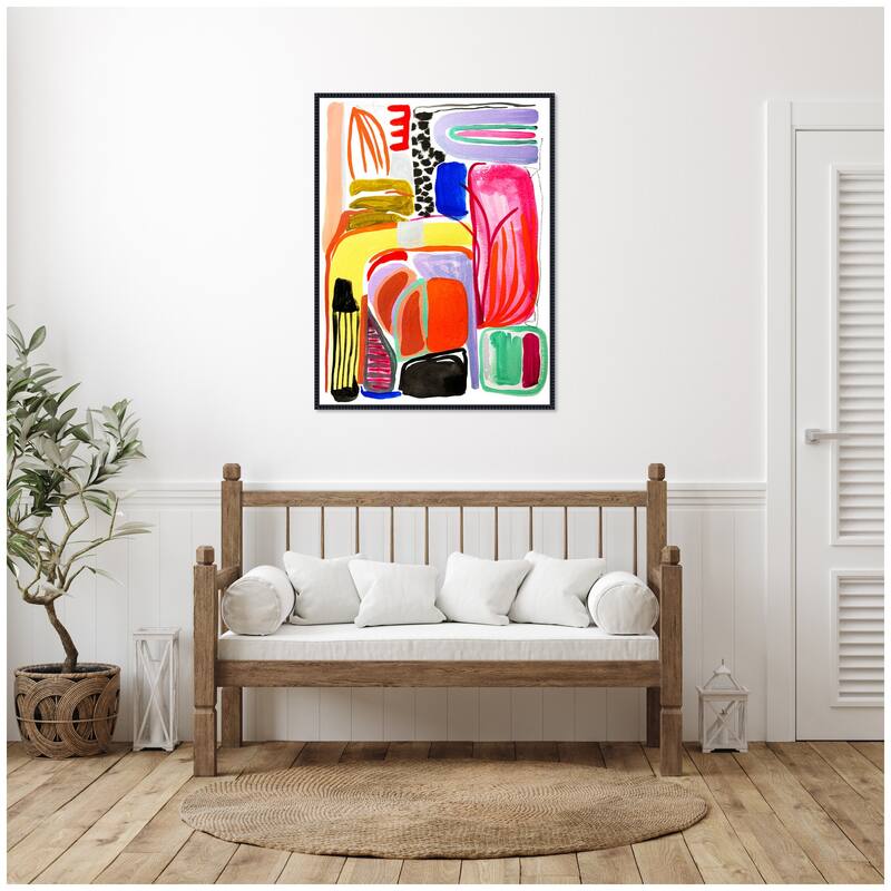 Kate and Laurel Sylvie Abstract 08 Framed Canvas by Emma Daisy