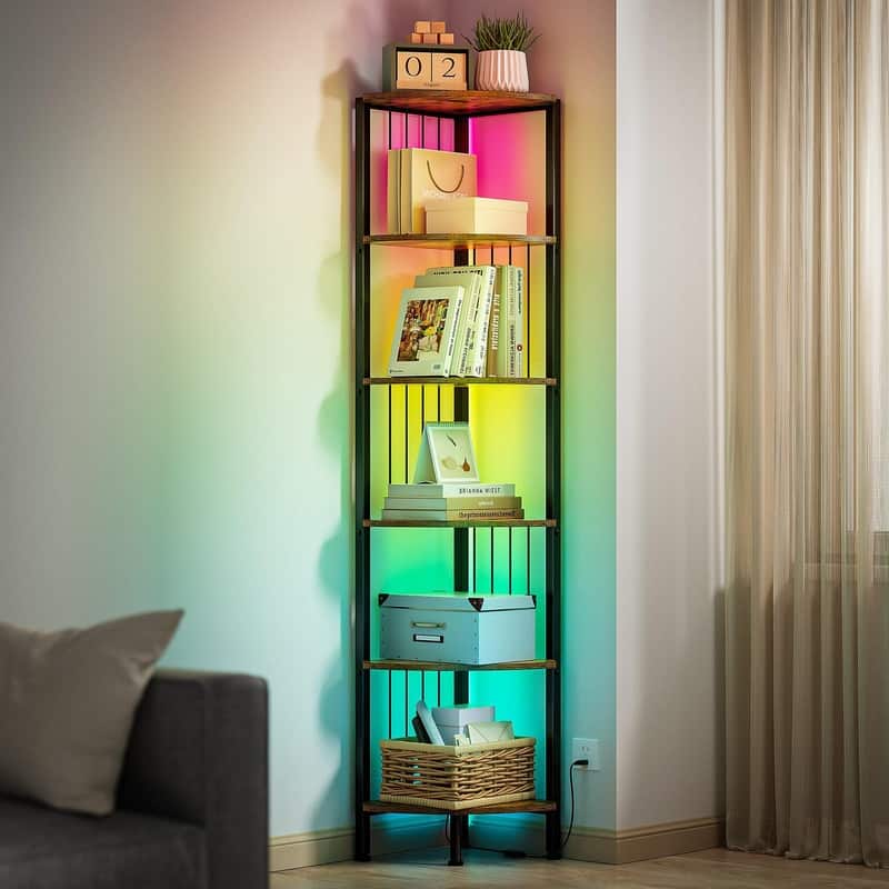Corner Shelf Stand - 11.7"D x 11.7"W x 63"H