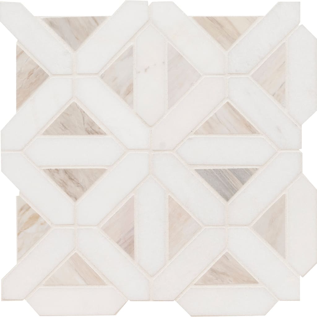 Ackland AKM-S-12X12GEP-CA 12" x 12" Marble Geometric Floor and Wall